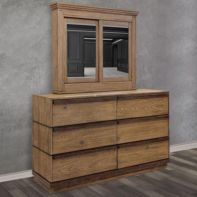 COIMBRA Rustic Natural Tone Dresser - U&U Home Budget Furniture (Carteret, NJ)