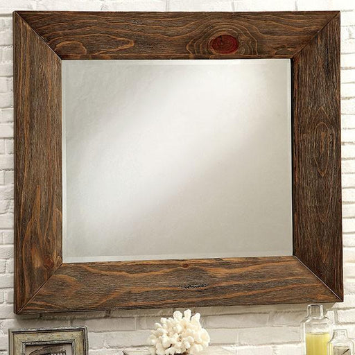 COIMBRA Rustic Natural Tone Mirror - U&U Home Budget Furniture (Carteret, NJ)
