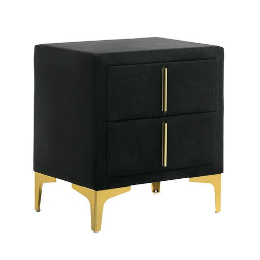 FLORIZEL Night Stand, Black - U&U Home Budget Furniture (Carteret, NJ)