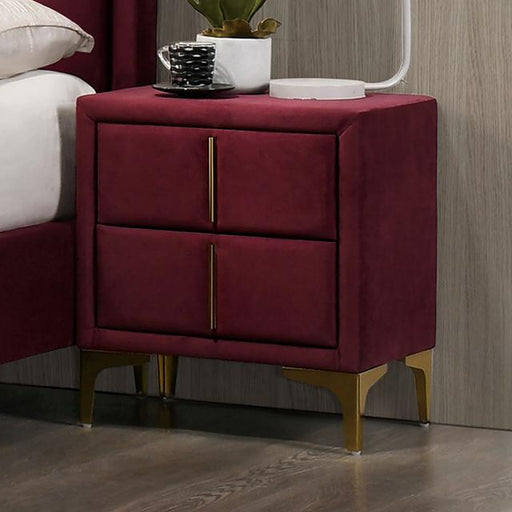 FLORIZEL Night Stand, Red - U&U Home Budget Furniture (Carteret, NJ)