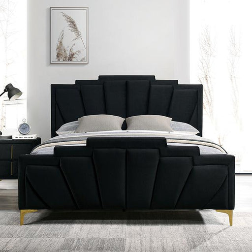 Florizel Bed Black & Red - U&U Home Budget Furniture (Carteret, NJ)