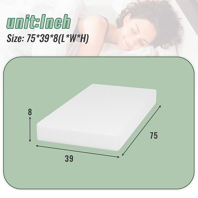 Coreopsis 8" Twin Memory Foam Wave Comfort - U&U Home Budget Furniture (Carteret, NJ)