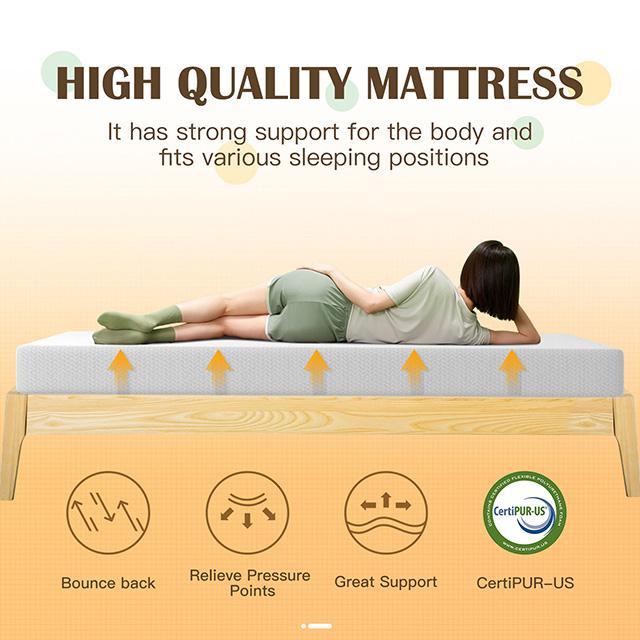 Forsythia 8" Twin Green Tea Gel Memory Foam - U&U Home Budget Furniture (Carteret, NJ)