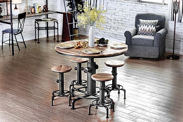 Foskey Antique Black Counter Ht. Chair (2/CTN) - U&U Home Budget Furniture (Carteret, NJ)