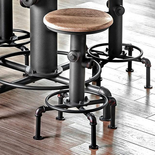 Foskey Antique Black Counter Ht. Chair (2/CTN) - U&U Home Budget Furniture (Carteret, NJ)