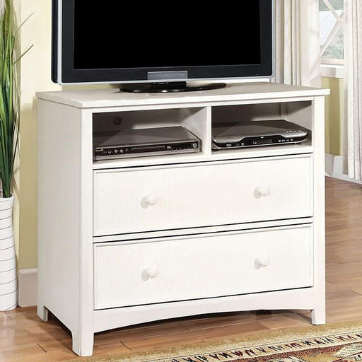 Corry White Media Chest - U&U Home Budget Furniture (Carteret, NJ)