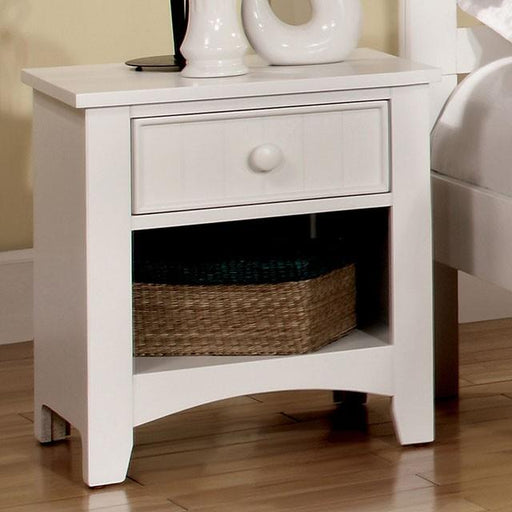 Corry White Night Stand - U&U Home Budget Furniture (Carteret, NJ)