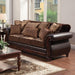 Franklin Dark Brown/Tan Sofa, Dark Brown - U&U Home Budget Furniture (Carteret, NJ)