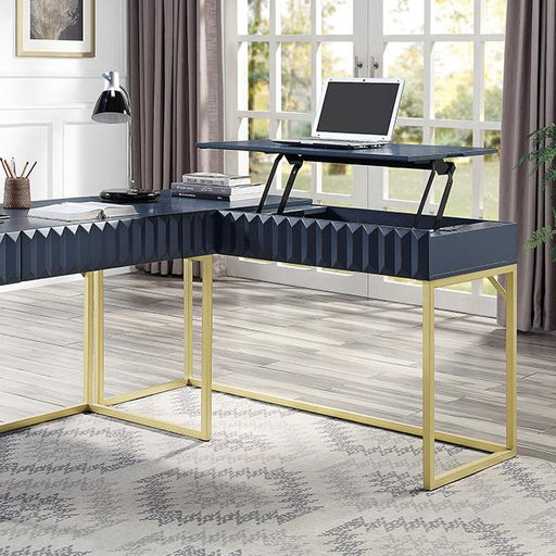 FREIBURG Corner Desk, Antique Blue - U&U Home Budget Furniture (Carteret, NJ)