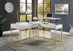 FREIBURG Corner Desk, Antique White - U&U Home Budget Furniture (Carteret, NJ)
