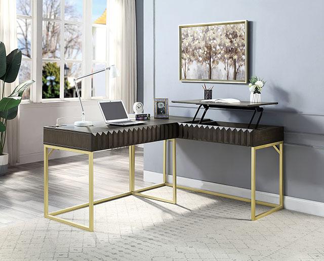 FREIBURG Corner Desk, Walnut - U&U Home Budget Furniture (Carteret, NJ)