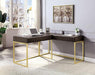 FREIBURG Corner Desk, Walnut - U&U Home Budget Furniture (Carteret, NJ)