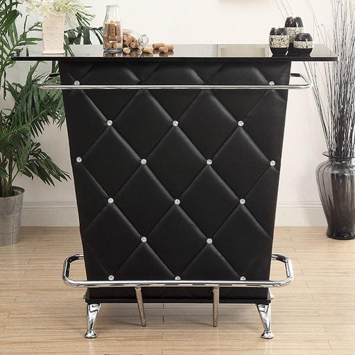 Fuero Black/Chrome Bar Table (K/D) - U&U Home Budget Furniture (Carteret, NJ)
