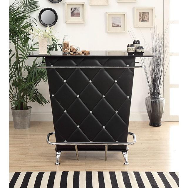 Fuero Black/Chrome Bar Table (K/D) - U&U Home Budget Furniture (Carteret, NJ)