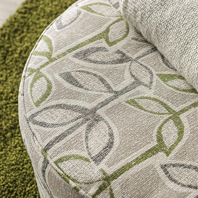GARDNER Ottoman, Gray/Green - U&U Home Budget Furniture (Carteret, NJ)