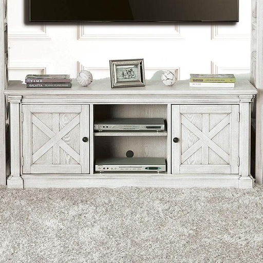 Georgia Antique White 60" TV Stand - U&U Home Budget Furniture (Carteret, NJ)