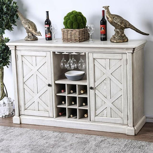 Georgia Antique White/Gray Server - U&U Home Budget Furniture (Carteret, NJ)