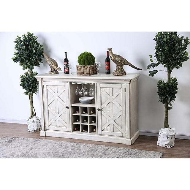 Georgia Antique White/Gray Server - U&U Home Budget Furniture (Carteret, NJ)