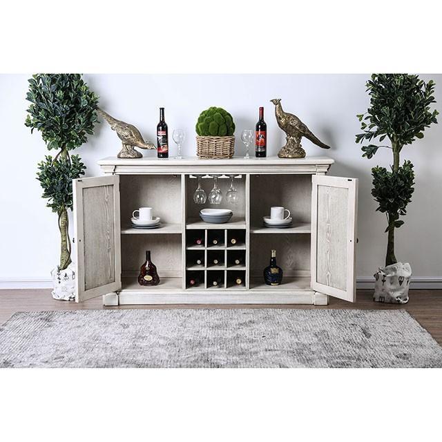 Georgia Antique White/Gray Server - U&U Home Budget Furniture (Carteret, NJ)