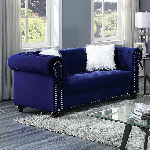 GIACOMO Loveseat, Blue - U&U Home Budget Furniture (Carteret, NJ)