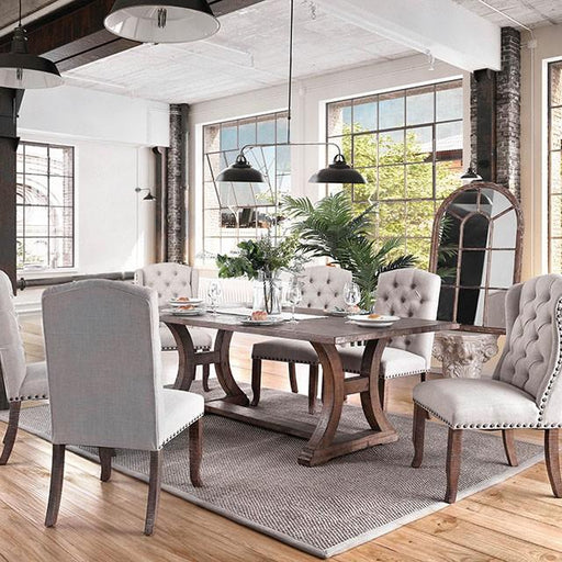 GIANNA Rustic Oak 77" Dining Table - U&U Home Budget Furniture (Carteret, NJ)