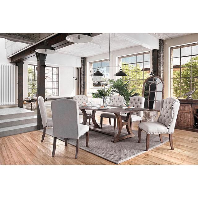 GIANNA Rustic Oak 77" Dining Table - U&U Home Budget Furniture (Carteret, NJ)