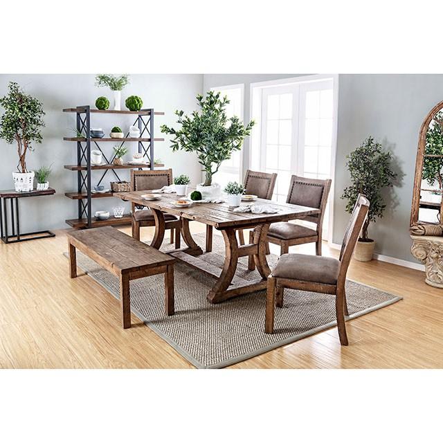 GIANNA Rustic Oak 77" Dining Table - U&U Home Budget Furniture (Carteret, NJ)