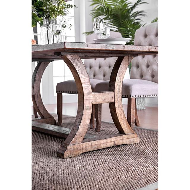 GIANNA Rustic Oak 77" Dining Table - U&U Home Budget Furniture (Carteret, NJ)