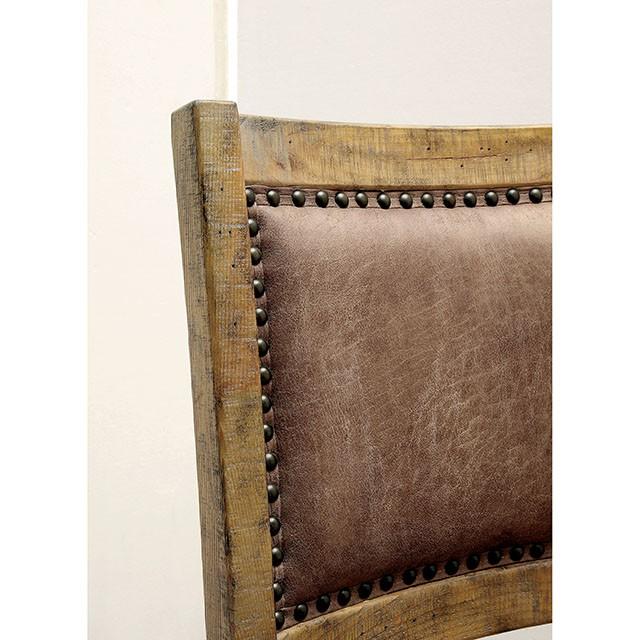GIANNA Rustic Pine/Brown Side Chair (2/CTN) - U&U Home Budget Furniture (Carteret, NJ)