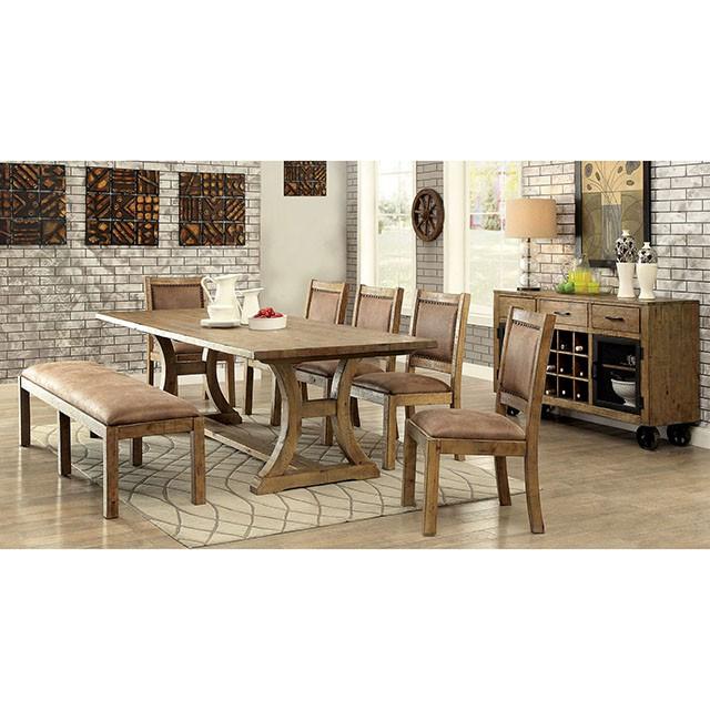 GIANNA Rustic Pine/Brown Side Chair (2/CTN) - U&U Home Budget Furniture (Carteret, NJ)