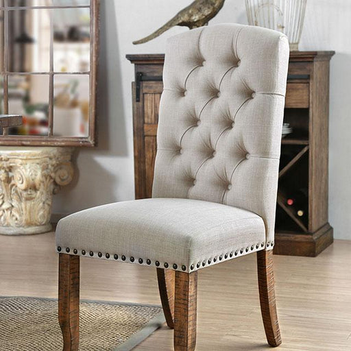 Gianna Rustic Pine/Ivory Side Chair (2/CTN) - U&U Home Budget Furniture (Carteret, NJ)