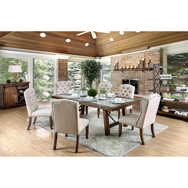 Gianna Rustic Pine/Ivory Side Chair (2/CTN) - U&U Home Budget Furniture (Carteret, NJ)