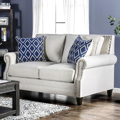 Giovanni Beige/Blue Love Seat - U&U Home Budget Furniture (Carteret, NJ)