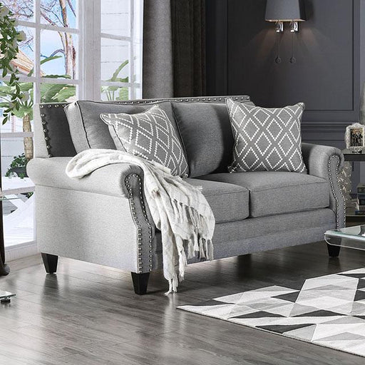 Giovanni Gray Love Seat - U&U Home Budget Furniture (Carteret, NJ)