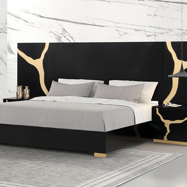 Goldsberg Queen Bed w/ Wall Panels - U&U Home Budget Furniture (Carteret, NJ)