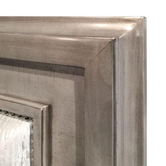 Golva E.King & Queen Bed White & Silver - U&U Home Budget Furniture (Carteret, NJ)