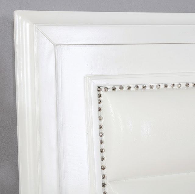 Golva E.King & Queen Bed White & Silver - U&U Home Budget Furniture (Carteret, NJ)