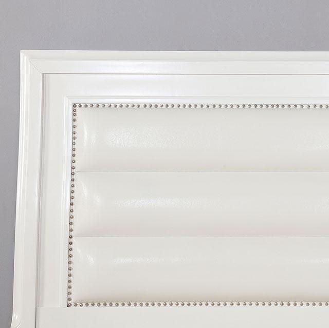 Golva E.King & Queen Bed White & Silver - U&U Home Budget Furniture (Carteret, NJ)