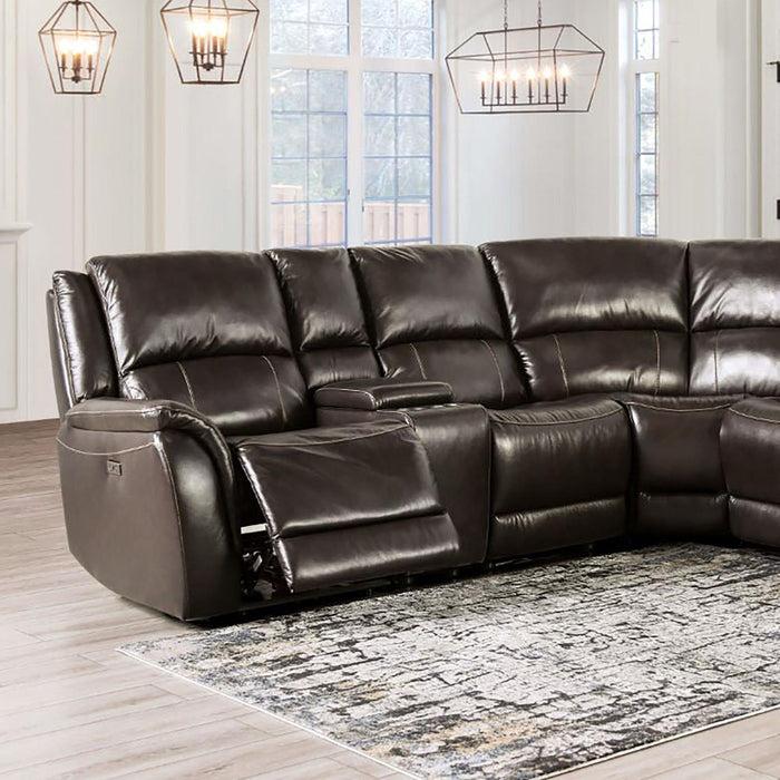 GORGIUS Power Sectional, Espresso - U&U Home Budget Furniture (Carteret, NJ)