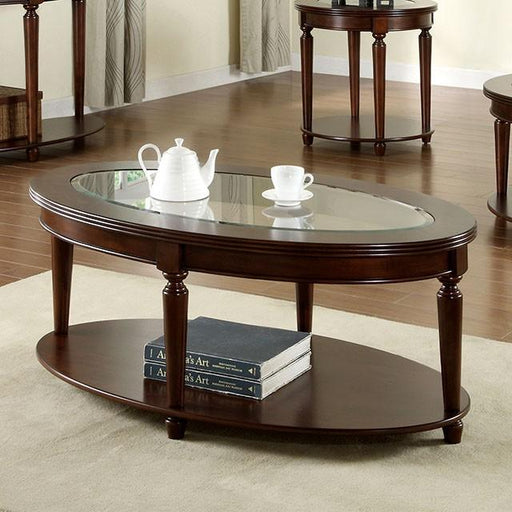 Granvia Dark Cherry Coffee Table - U&U Home Budget Furniture (Carteret, NJ)