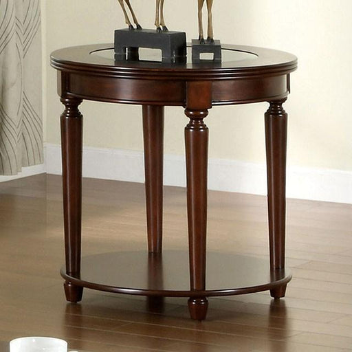 Granvia Dark Cherry End Table - U&U Home Budget Furniture (Carteret, NJ)