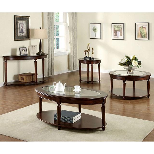 Granvia Dark Cherry End Table - U&U Home Budget Furniture (Carteret, NJ)