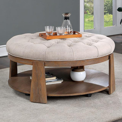 GUIS Round Coffee Table, Beige - U&U Home Budget Furniture (Carteret, NJ)