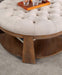 GUIS Round Coffee Table, Beige - U&U Home Budget Furniture (Carteret, NJ)