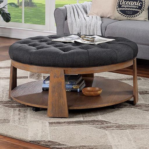 GUIS Round Coffee Table, Dark Gray - U&U Home Budget Furniture (Carteret, NJ)