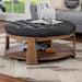 GUIS Round Coffee Table, Dark Gray - U&U Home Budget Furniture (Carteret, NJ)