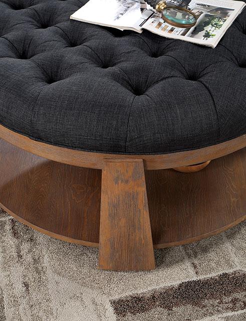 GUIS Round Coffee Table, Dark Gray - U&U Home Budget Furniture (Carteret, NJ)