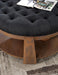 GUIS Round Coffee Table, Dark Gray - U&U Home Budget Furniture (Carteret, NJ)
