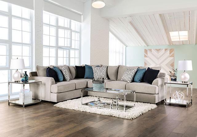 GUNNERSBURY Sectional, Gray - U&U Home Budget Furniture (Carteret, NJ)