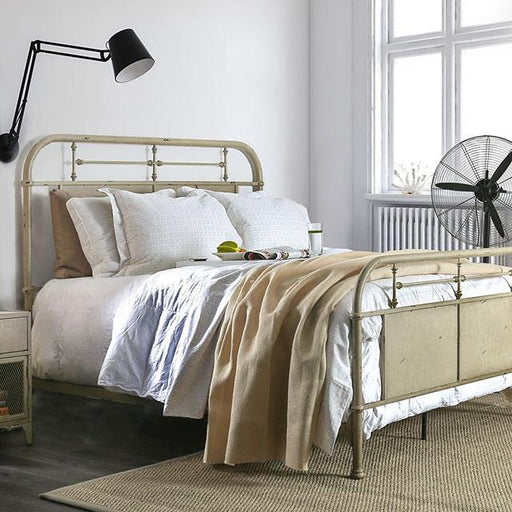 Haldus Bed Ivory, Red & White - U&U Home Budget Furniture (Carteret, NJ)